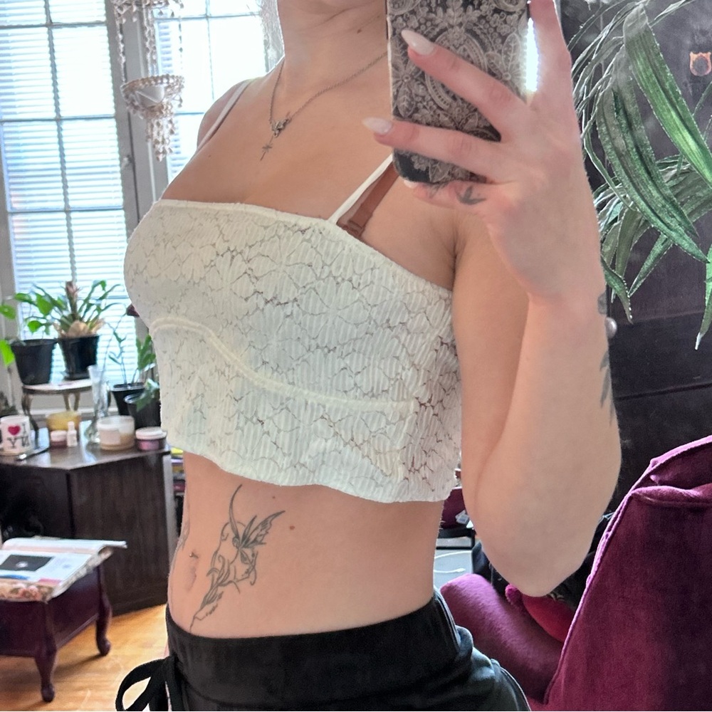 zara white lacy tank top - Picture 2 of 4